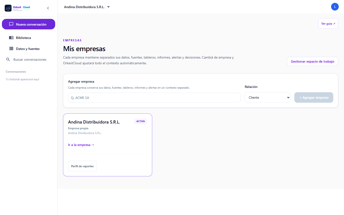 Orkest Intelligence — Cada empresa, su contexto